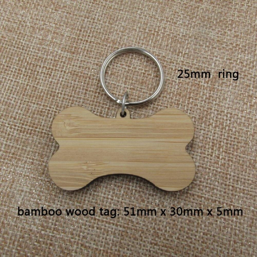 Wooden Blanks Keychain Animal Dog Bone Paw Shape Key Ring For Engravable Laser Glowforge 885674006370