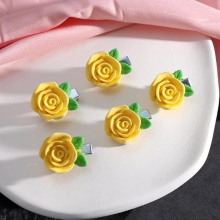 Small Bow Hairpins peach rose headwear hair accessories Girl side bangs clip sweet Hair Clips headdress Jewelry 5pcs
