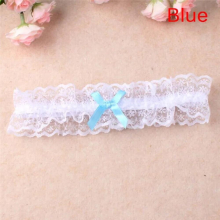 Double Lace Ribbon Bowknot Wedding Bridal Hen Gift Garters Adjustable Sexy Elastic