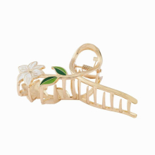 Hot 1PC Women Lily Flower Hair Claw Gorgeous Big Hair Claw Metal Hairpins Girl Headdress Ornament Styling Tools Hair Accessories