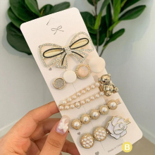 Set of 5 Beaded Hair Pins Sea Themed Vintage Metal Side Hair Clip Sweet Style Hair Accessories Gift for Women LL@17
