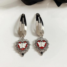 Gothic Metal Evil Eyes Heart Coffin Hair Clips Women Punk Halloween Accessories Cosplay Jewelry Cross Hair Accessories