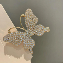 Zircon Butterfly Hairpin Wedding Accessories Shining Hair Jewelry Headwear Charm Hair Clips for Bridal