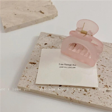 AOMU Korea Retro Colorful Transparent Small Semicircle Hair Claw Clips Smooth Frosted Hollow Arched Hair Grip for Women Hairpins