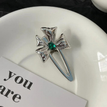 Niche Sweet Style Metal Liquid Hairpin Collection Rhinestone Heart Flower Chain Clip Y2k Hair Accessories