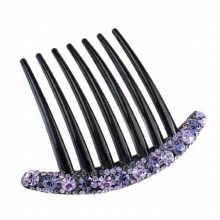 Rhinestone Flower Acrylic Hair Comb Women Non-slip Hairstyle Tools Hairpins Hotel Cafe Waiter Hair Clip Headdress