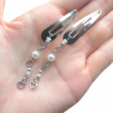 Beaded Fairycore Hair Snap Clips Hair Clips Y2K Kpop Inspired Jewelry