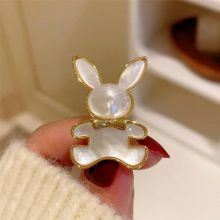 Shell Rabbit Brooches For Women Girl Animal Sweater Accessories Pin Fine Jewelry Party Birthday Gift