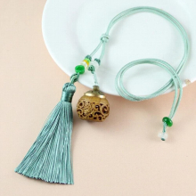 1PC Sandalwood Hollow Carved Sachet Wood Expanding Incense Bottle Storage Box Bag Keyring Car Hanging Tassel Pendant