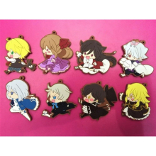 Random sent 8pcs/lot Japanese figure Xerxes Break Alice rubber Silicone mobile phone charms keychain strap