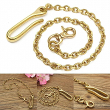18 inch Solid Brass Trouser Jean Wallet Chain Keychain For Motorcycle Biker Trucker Apparel Matching Supply