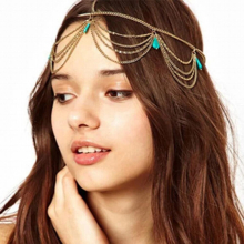 Bohemian Tassel Chain Headband Hair Band For Women Sequins Rhinestone Wedding Hair Accessories Jewelry Gift