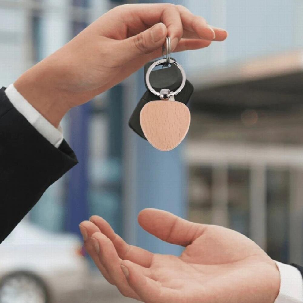 30Pcs Blank Heart-Shaped Wooden Key Chain Diy Wood Keychains Key Tags Diy Gift 885673994890