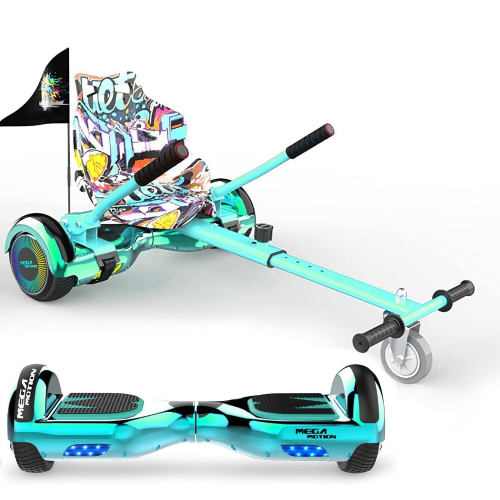 Mega Motion (Green) 6.5'' E Scooter LED Hoverboard with go-kart Segway