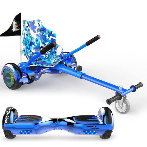 Mega Motion (Blue) 6.5'' E Scooter LED Hoverboard with go-kart Segway