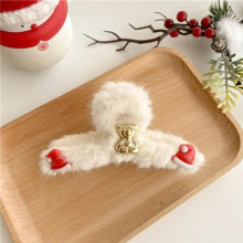 Plush Grab Clip Hairpin For Women Fall Winter Shark Clip Hair Hairpin Christmas Hair Accessories Gift Party