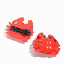 Simulation Crab Food Resin Hairpin Lifelike Seafood Models Funny Hairpin Personality Bangs Hair Clip Headdress Womens Jewelry