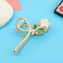 1 Pc And High Temperament Hair Clip Retro Lily Flower Hair Grab Back Head Grab Clip Plate Hair Shark Clip