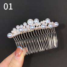 Rhinestone Peal Hair Comb Bridal Wedding Hair Accessories Women Headdress Crystal Hair Ornaments Jewelry