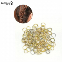 180Pcs/Set Round Circle Hair Braided Ring Braid Hoop Circle Personality Dreadlock Bead Cuff Clip