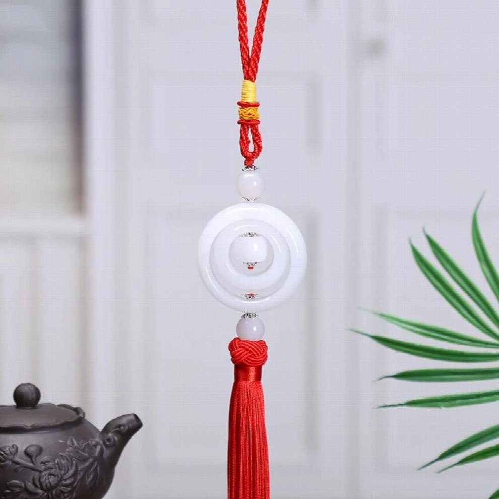 Natural Agate Car Accessorie Jadeite Rearview Mirror Hanging Automobile Interior Decoration Ornament Accessories Multicoloured 885674002532