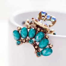 Morkopela Small Hair Claw Clip Vintage Metal Mini Hairpin Rhinestone Hair Pin Accessories Women Banquet Hair Jewelry