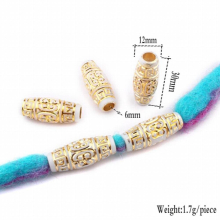 10 Pcs Acrylic Wood Beads Hair Rings Cuffs Tubes Charms Dreadlock Dread Hair Braids Jewelry Decoration Accessories