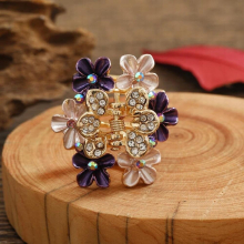 Morkopela Vintage Enamel Siders Hair Claw Clip Flower Small Hair Clip Accessories Rhinestone Hair Jewelry For Women
