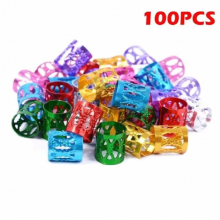 100Pcs Dreadlocks Beads Hair Braid Rings Clips Dread Locks Hair Braiding Metal Cuffs Hair Rings Decoration Accessories Jewelry
