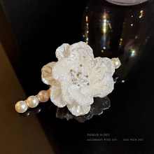 Simulated Pearls Hair Cilp Temperament Rose Barrett Camellia Flower Hairpins Hair Accessories