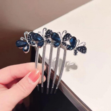 Inserted Comb Wreath Headdress Butterfly Curler Hairpin Women Rhinestone Hair Accessories Crystal Hairclips Barrettes