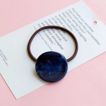 Hot Selling Geometric Oval Acrylic Hair Rope Acetate Plate Temperament And Marbled Elastic Hair Band