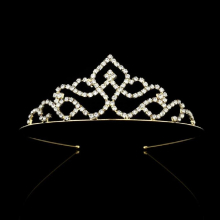 Wedding hair accessories ladies girls golden crown headband rhinestone crystal headband headwear catwalk accessories