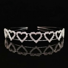 Bridal headpiece hair accessories Heart-shaped rhinestone headband Fashionable and rhinestone double hairband headband