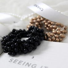 Women Simulated-pearl Bead Hairband Bun Ponytail Holder Elastic Hair Tie Band Scrunchie Engagement Girl Party Gift