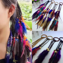 Indian Feather Headdress Africa Hair Accessories Women Hippie Adjustable Headwear Boho Feather Hair Band DIY Tribal
