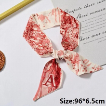 Letter Print Long Scarf for Women Ribbon Headband Neckerchief Handle Bag Band Bandana Hair Tie Accessories