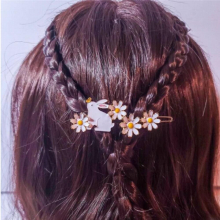 Bunny and Daisy Hair Clip | Flower Barrette Clips Easter Gift Bridal Wedding Hair Accessories Rabbit Hair Pin