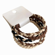 5Pcs/Set High-quality Woven Twist Head Rope Hair Bands Rubber Band Elastic Hair Rope Strong Durable Scrunchie Hair Accessories