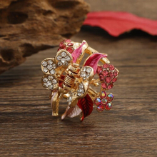 Morkopela Vintage Flower Hair Clip Accessories Enamel Hair Claw Women Rhinestone Hair Pin Jewelry Banquet Hairpin