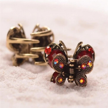 Vintage Hair Clip Mini Butterfly Rhinestone Resin Hair Claw Antique Metal Hair Clip For Women Hair Jewelry Listing Crab Claw
