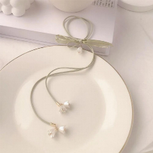 Convallaria majalis Tassel Scrunchie Summer Flower Ponytail Ribbon Hair Tie for Women Girls Hair Accessories