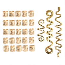 M2EA Hair Jewelry For Braid Snake Hair Clip Snake Hair Rings Dreadlock Bead Braid Clip Hair Beads Spirals Coil Braid Rings