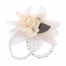 Pearls and Dried Rose Hair Scrunchies for Women Scrunchy Sweet Girls Enchanting Summer-vibe Elastic Hair Tie