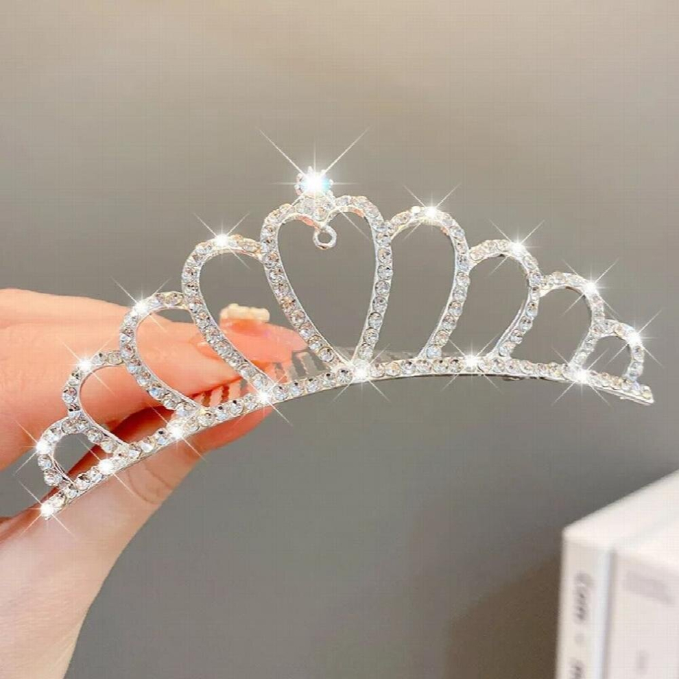 Classic Silver Crystal Crowns For Kids Child Girls Pearls Tiaras Diadems Wedding Hair Accessories Bridal Jewelry-image-OPC-PCWP6S9-NEW