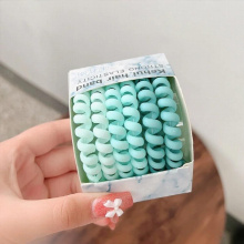 6Pcs Matte High Elastic Telephone Line Hair Ropes Womens Hair Ring Hair Accessories