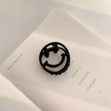 Smiling Face Hair Claws Woman Metal Headwear Hollow Frosted Small Hairpin Korea Mini Hair Clip Gril Hair Accessories