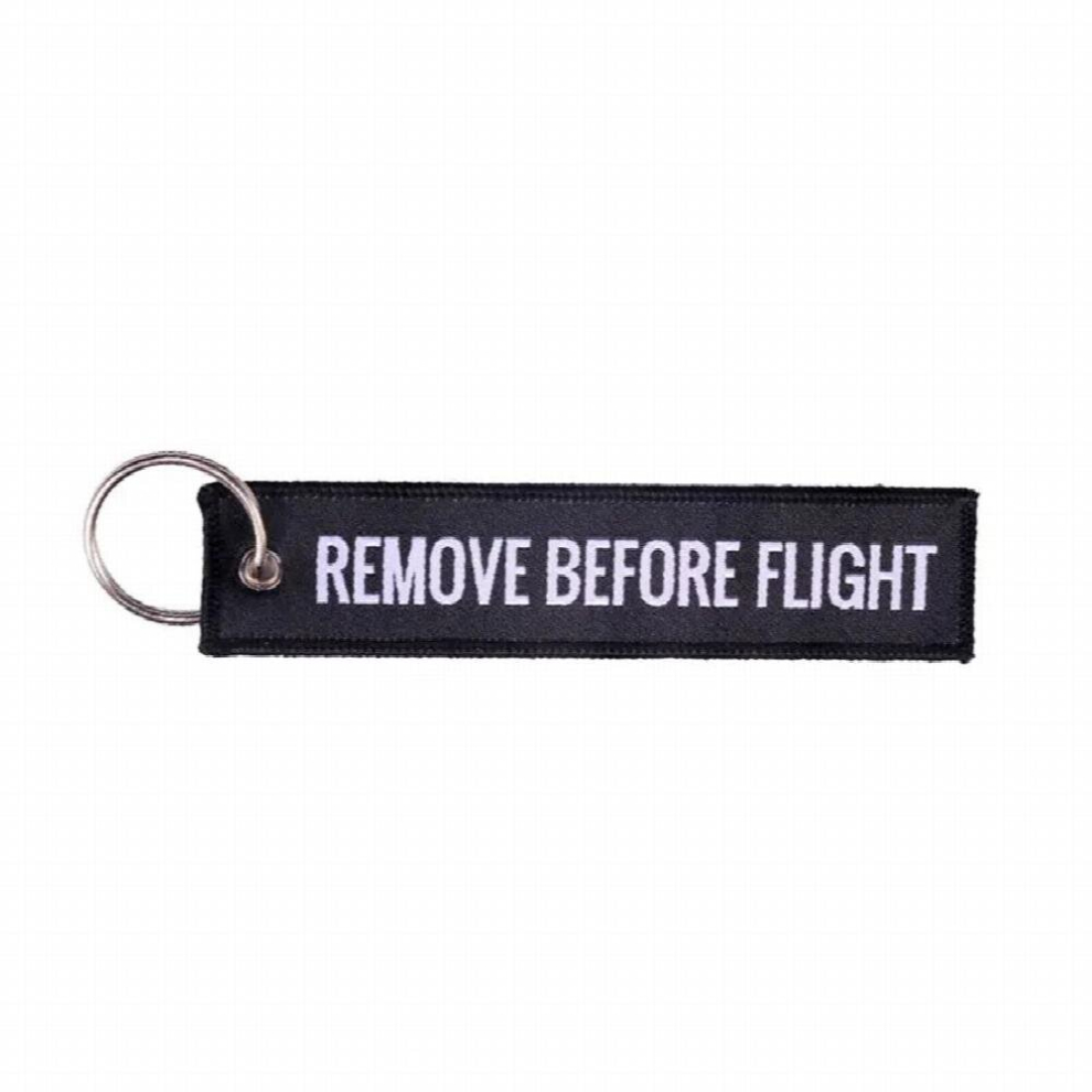 20Pcs Remove Before Flight Key Chain Embroidery Keychain For Aviation Red Key Fob Motorcycle Car Key Ring 885674006677