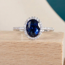JoiasHome Women Sliver 925 Ring With Oval Shape Sapphire Gemstone Zircon Female Wedding Engagement Jewelry Gift