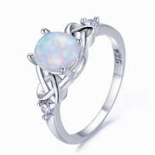 Oval Opal Rings For Women Real 925 Sterling Silver Geometric Wedding Anniversary Fine Jewelry